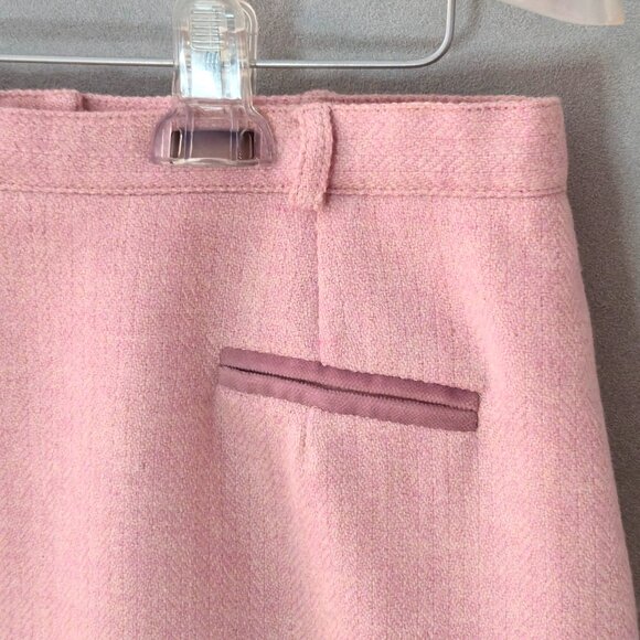 Vintage Un Jour Ailleurs Pink 100% Wool Pencil Skirt | French Designer | EU 42 - Picture 3 of 7